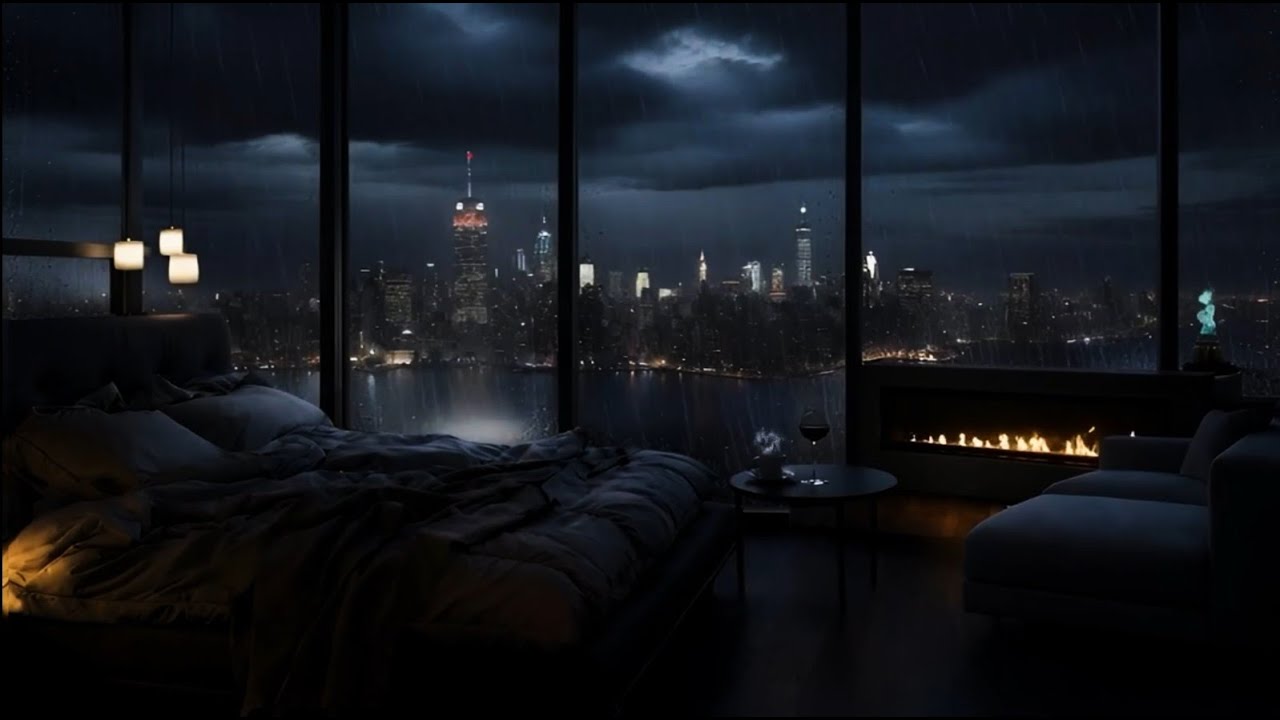 The best sound of rain for sleep and the beautiful night view of New York City  ㅣ  ASMR