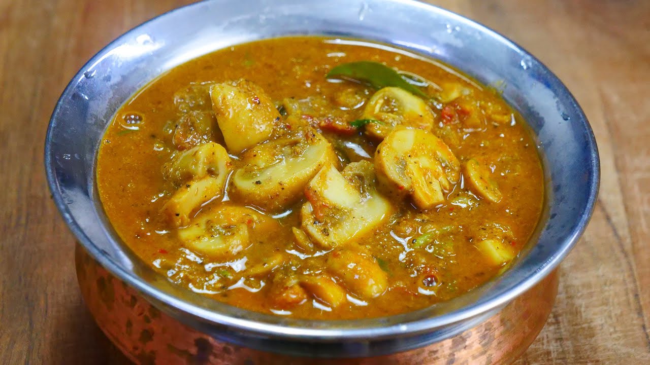 Chettinad Mushroom Gravy - Delicious Lunch Recipe!