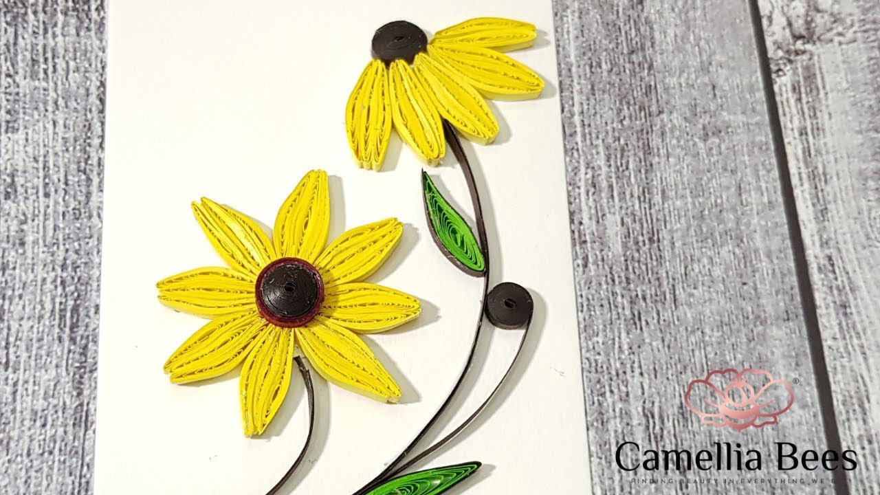 Quilling Paper Flower Card - Quilling Tutorial for Beginner