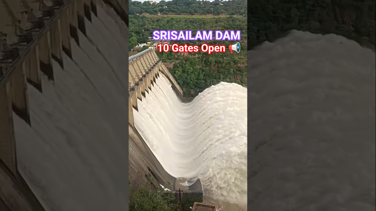 Srisailam Dam Spillway Gates Open 📢 #srisailam #dam #gate #spillway #opening