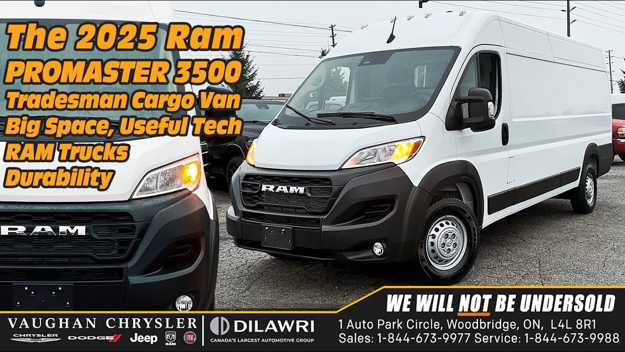 Presenting the 2025 Ram PROMASTER 3500 Tradesman Cargo Van available now at Vaughan Chrysler