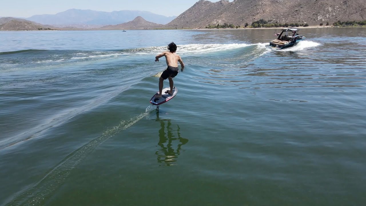 Wake Foiling on Lake Perris with Team Unifoil. Insane Pump Skills