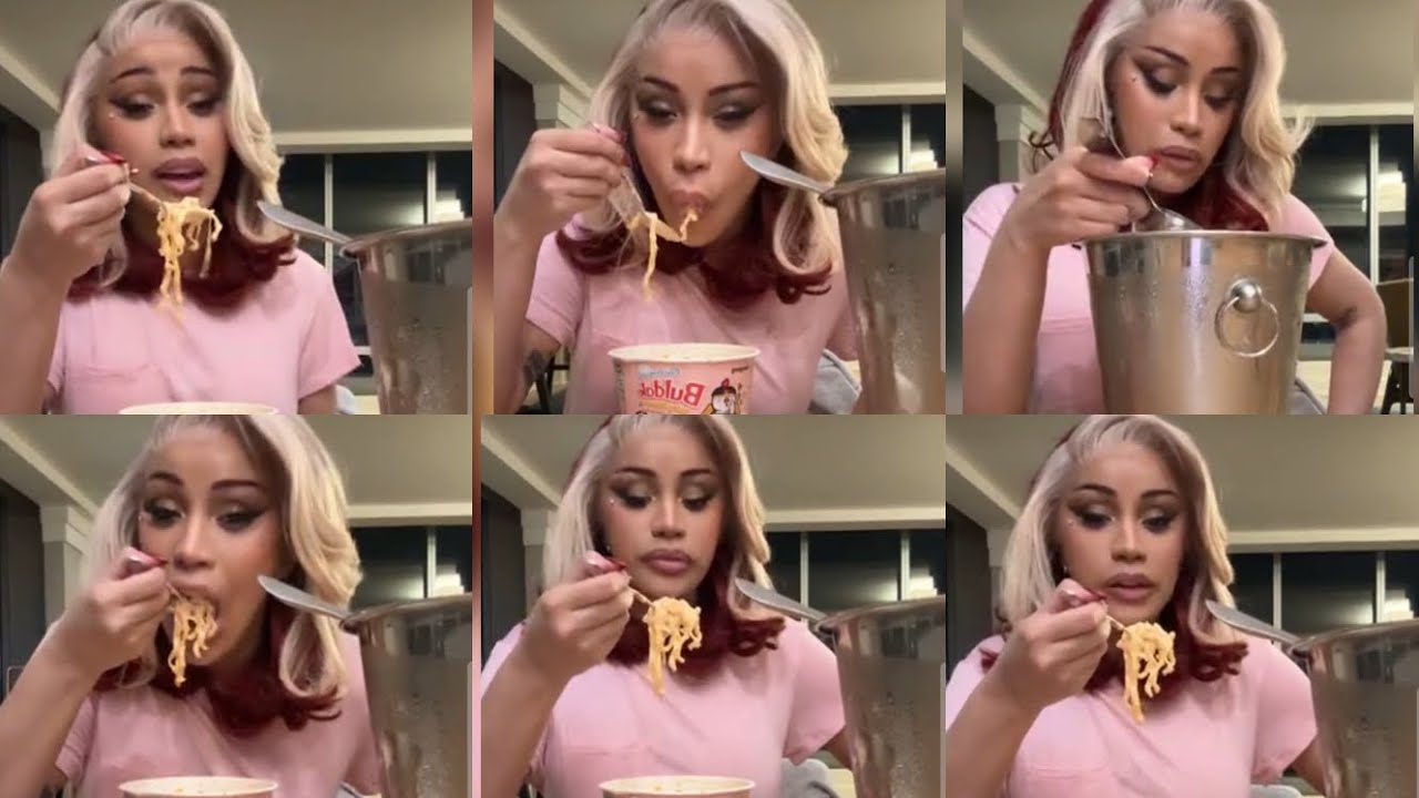 Cardi B Enjoys Noodles 🍜💫