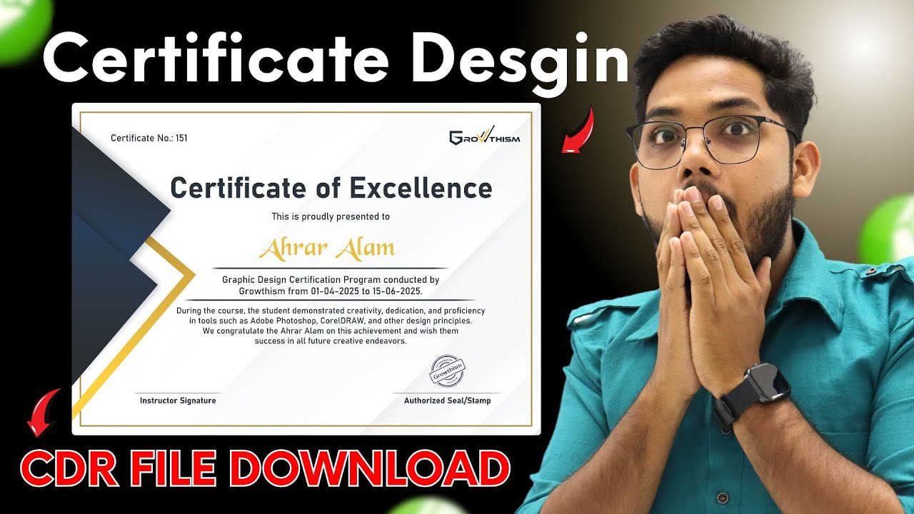 CorelDRAW Certificate Design with CDR File Download | Step by Step Tutorial