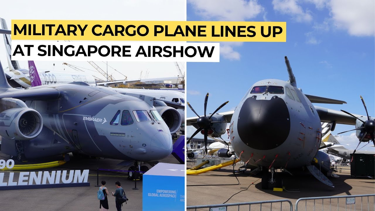 Military Cargo Plane Lines Up at Singapore Airshow