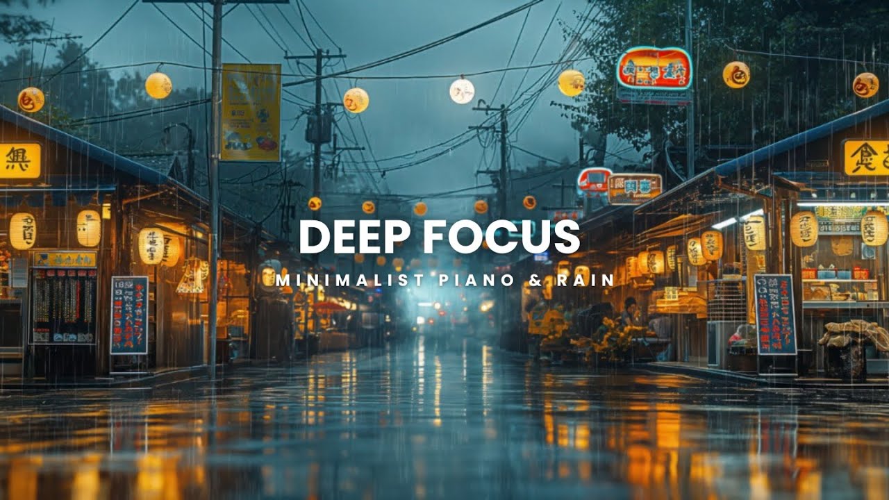 Deep Focus 🌧️ Minimalist Piano & Rain Sounds for Studying and Concentration