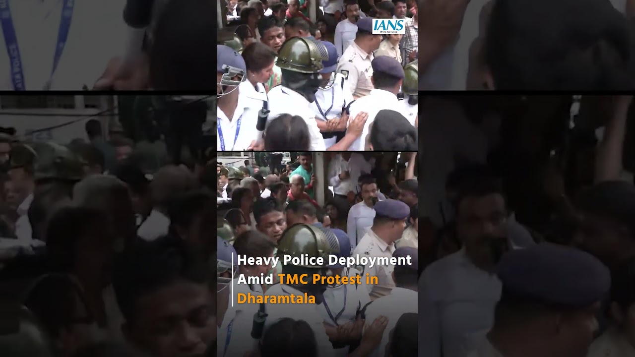 Heavy Police Deployment Amid TMC Protest in Dharamtala