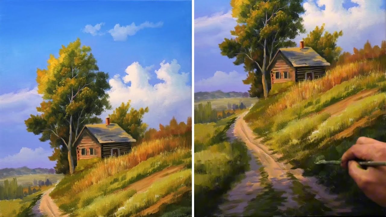 Beautiful Landscape Painting EP15 | Step By Step Painting Tutorial | How to Paint Landscape