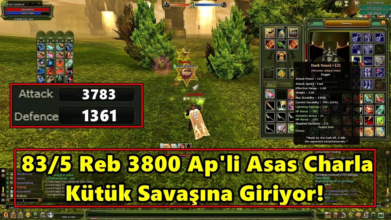 EvaAnqeLina - 3800 Ap'li Asas Charla Kütük Savaşına Giriyor! | Knight Online