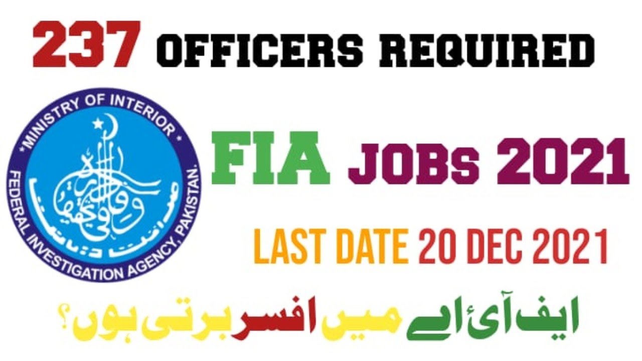 fpsc FIA Jobs 2021 Consolidated Advertisement No. 10/2021