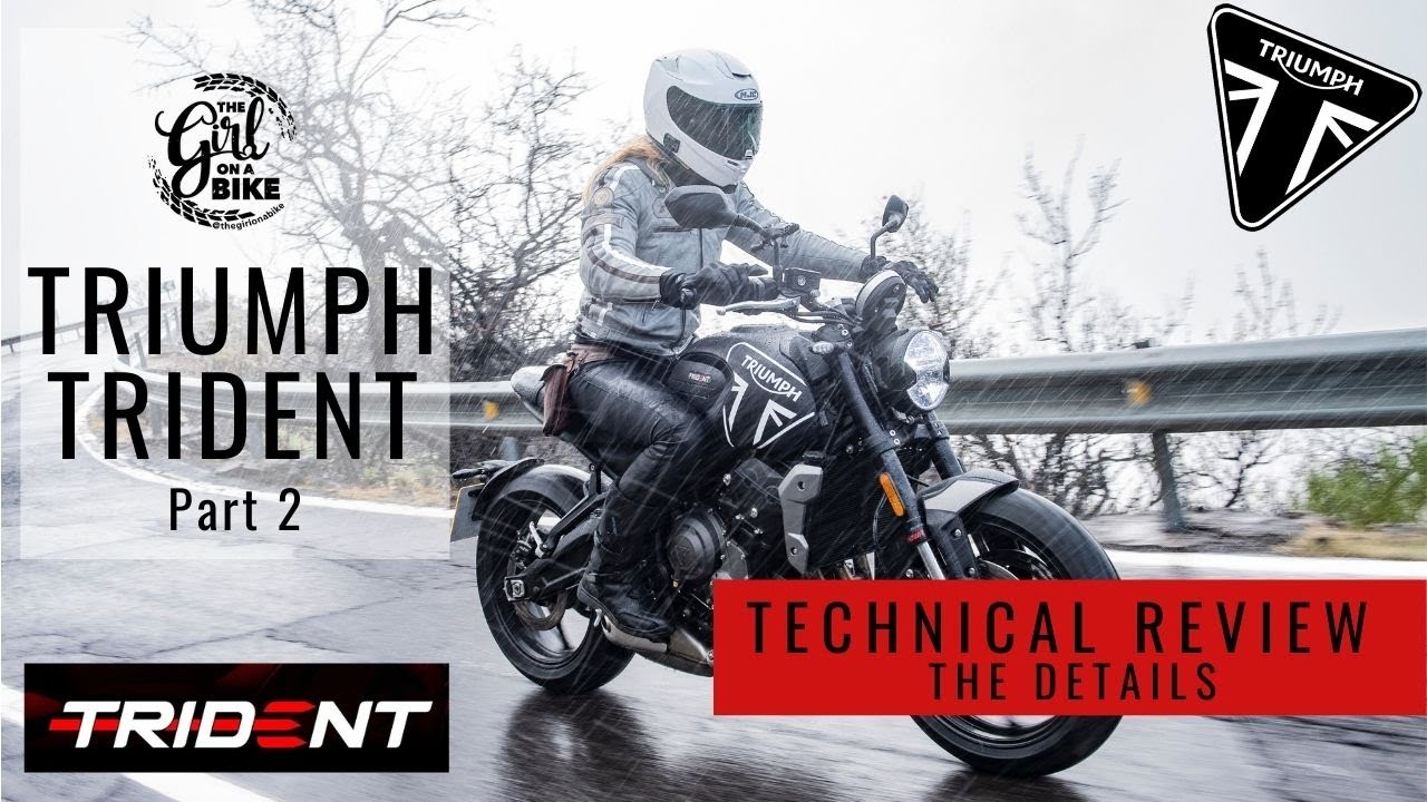 Triumph Trident 660 2021 года | Технический обзор с участием девушки на велосипеде под дождём