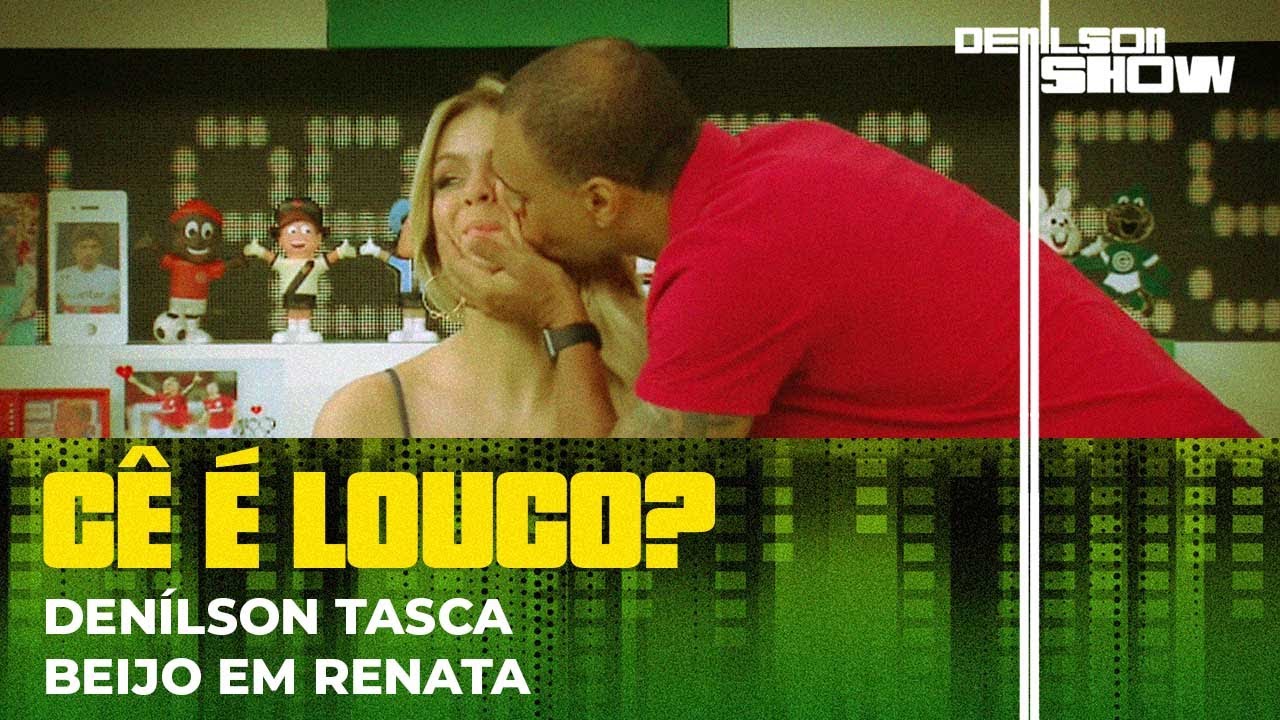 DEN&Iacute;LSON TASCA BEIJO EM RENATA FAN NO JOGO ABERTO | C&Ecirc; &Eacute; LOUCO # 28