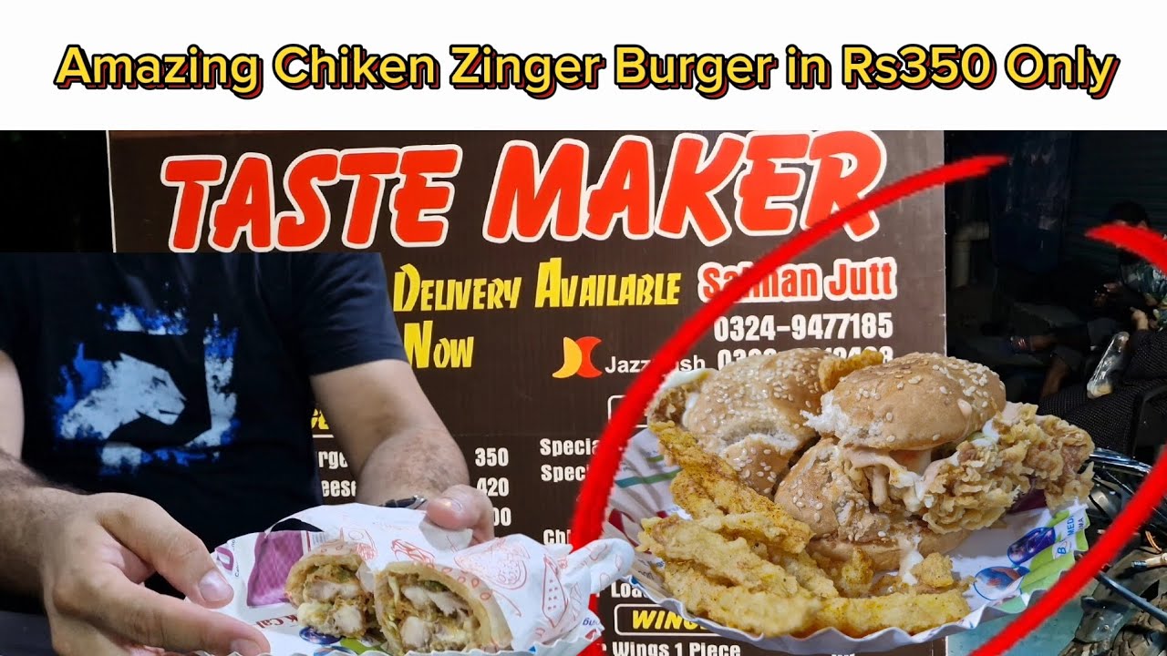Amazing Chiken Zinger Burger in Economical Price | Streetfood Zinger Paratha Roll & Zinger Burger