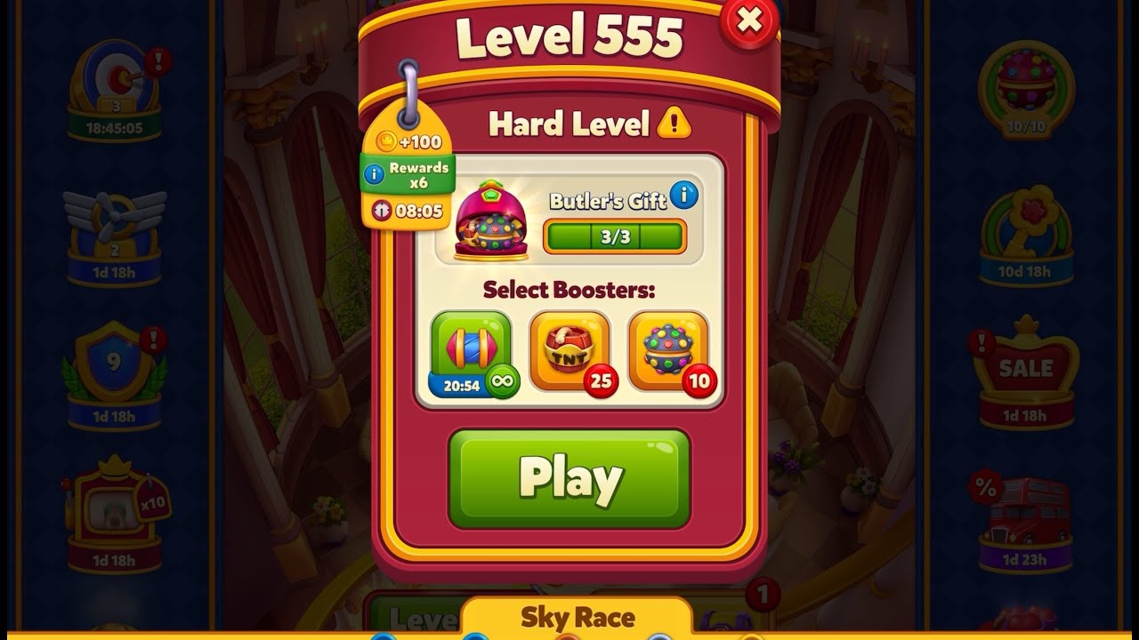 Royal match | levels 547 - 561 | Sky Race done | super hard level