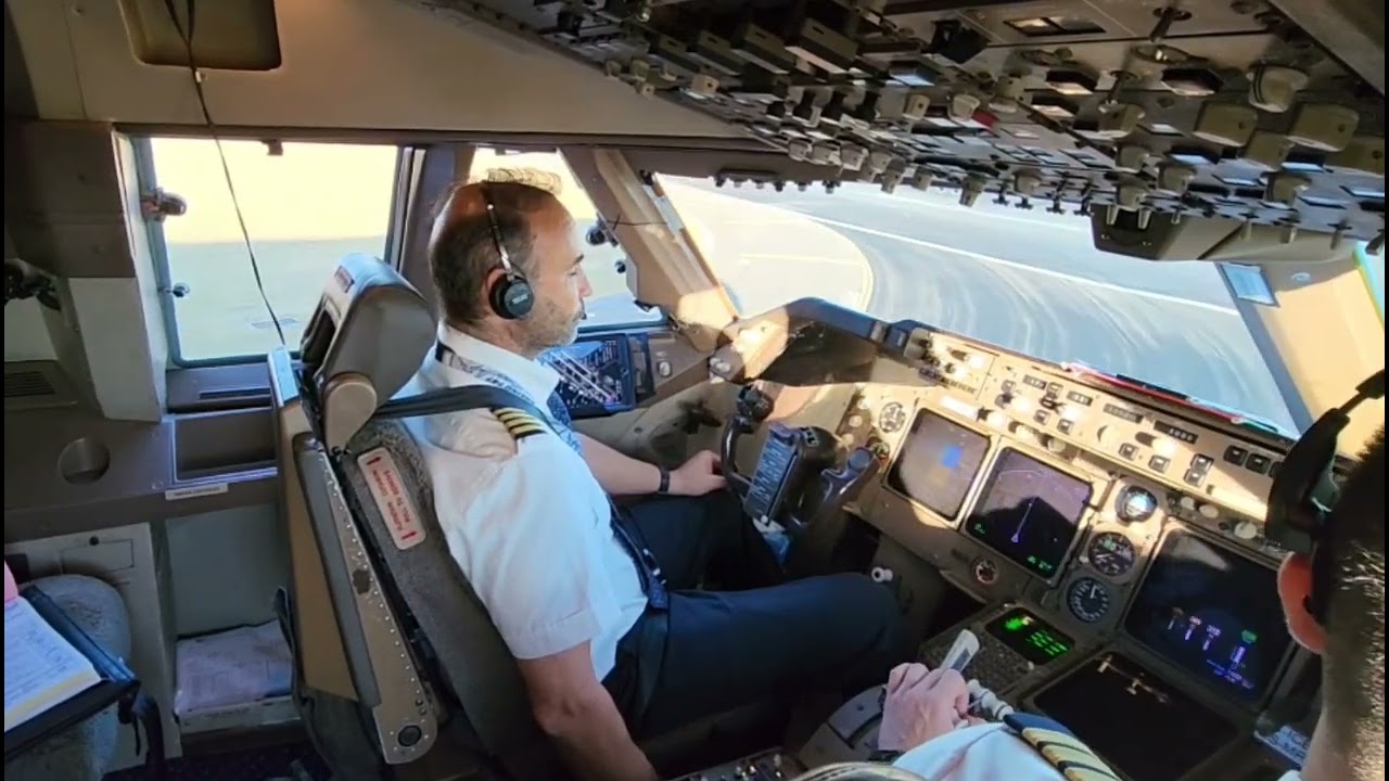 BOEING 747...START, Cockpit procedures and TAKEOFF. ( longest TAXI CLEARANCE read back )