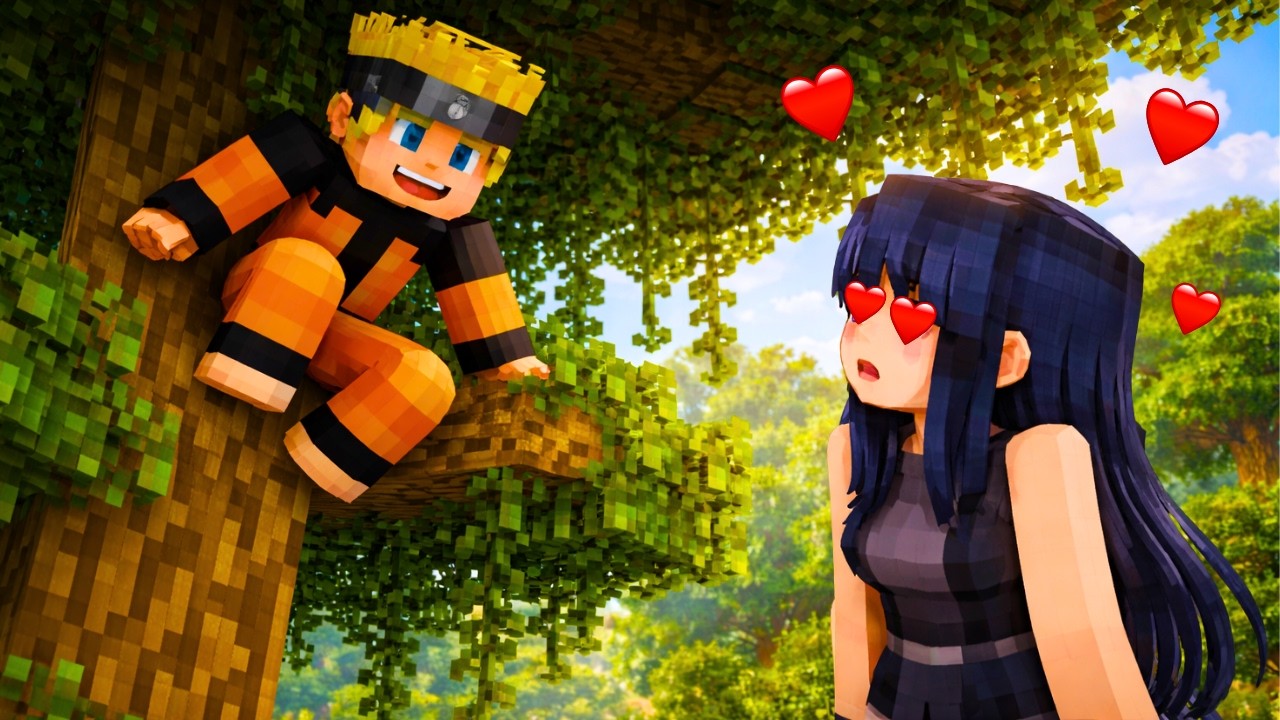NARUTO SE ESCONDEU DA HINATA QUERENDO BEIJAR ELE no MINECRAFT