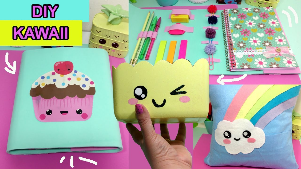 DIY - MATERIAL ESCOLAR Caseiro - ESTOJO - Porta Livro e + #DIYKAWAII