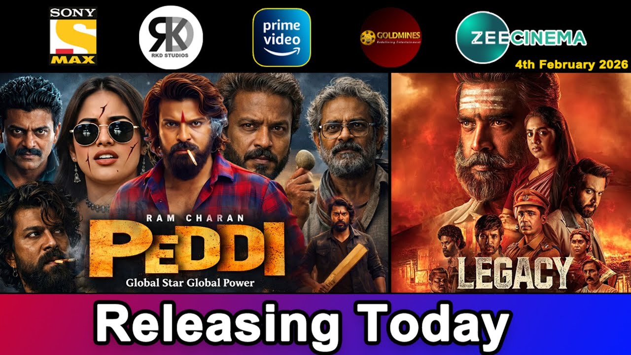4 New South Hindi Dubbed Movies Releasing Today | Peddi, Legacy | 4th February 2026