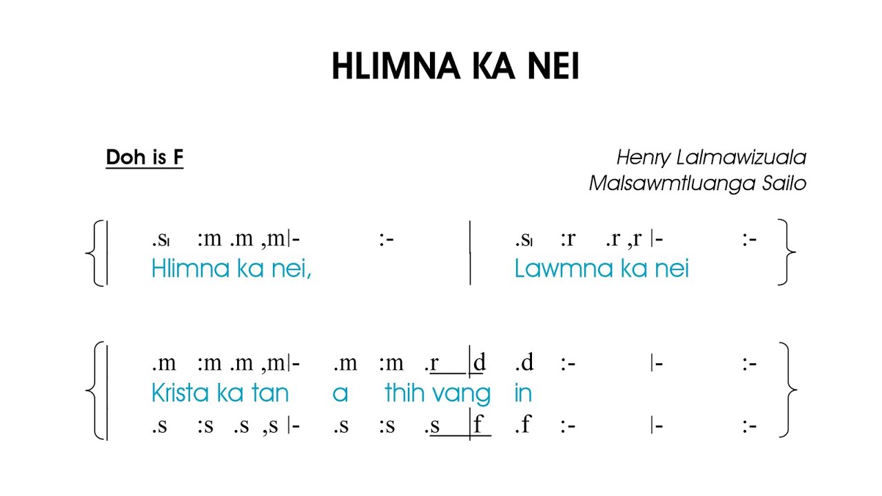 HLIMNA KA NEI (SATB) || Tonic Solfa Lyric Video || Besy Choir