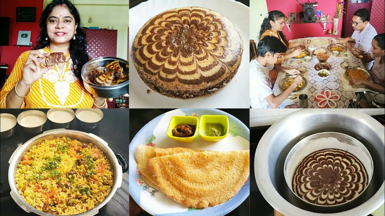 Mothers Day Breakfast To Lunch Routine, Rava Besan Dosa, Zebra Cake, Dahi ki Chutney, Masala Khichdi