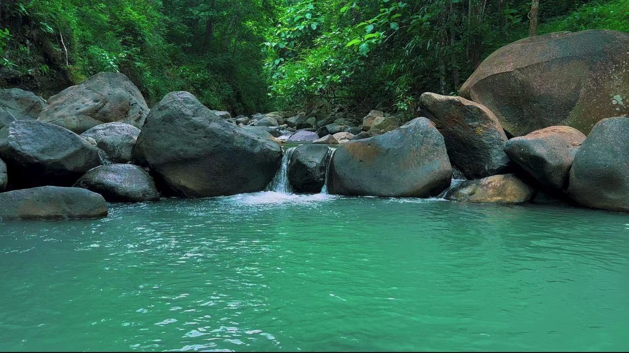 4K-HDR | Sleep River Nature Ambience for Calm and Recovery | Water Stream Sounds for Stress Relief