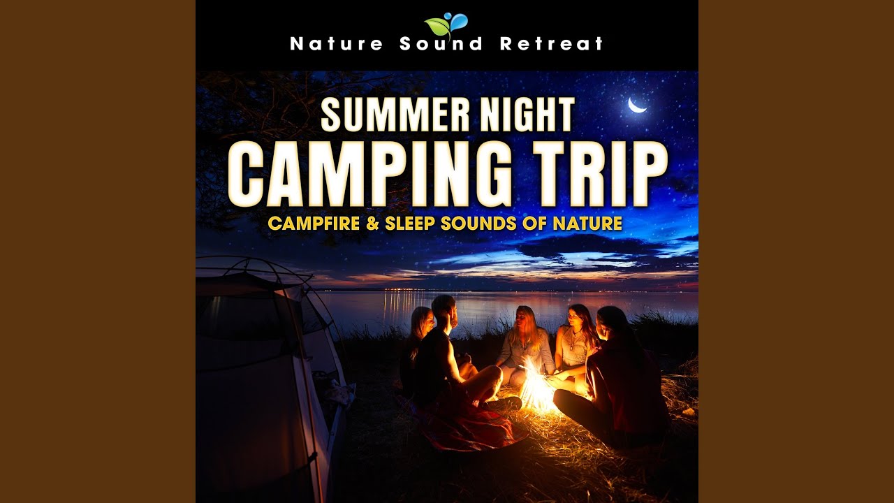 Crackling Campfire Sounds, Crickets, Gentle Lake Waves Water Sound and Delta Waves for Sleep