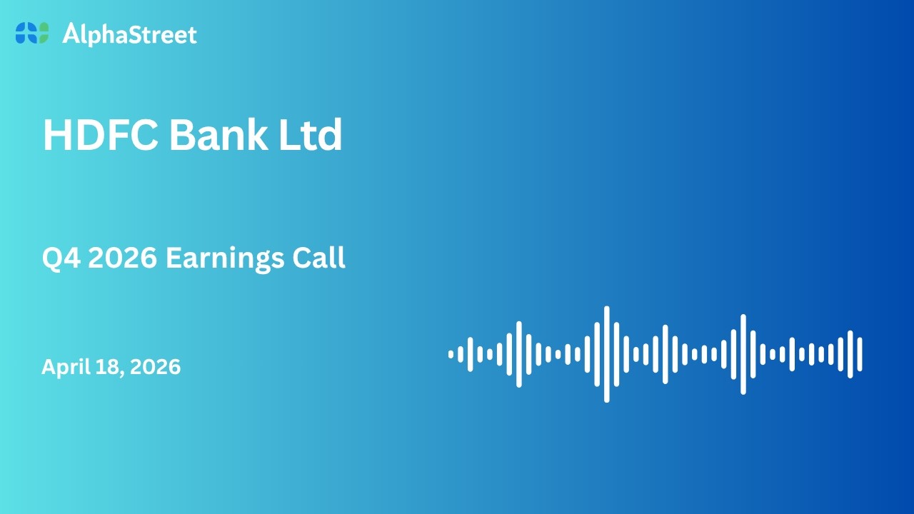 Конференц-звонок по итогам 4 квартала 2025-2026 финансового года HDFC Bank Ltd.