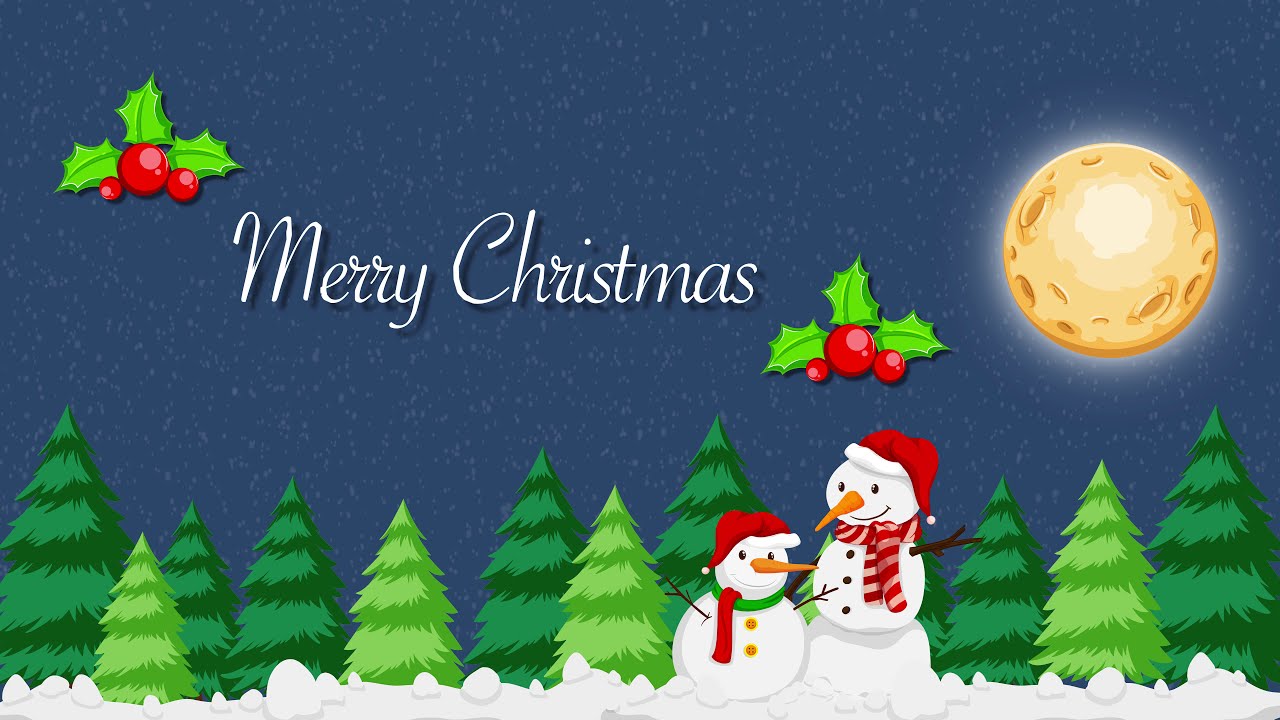 Merry Christmas animation with Santa and reindeer