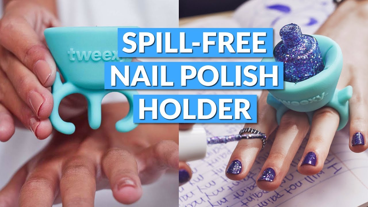 Tweexy Nail Polish Holder Ring Prevents Spills & Drips