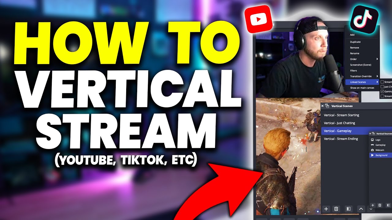 How To Stream Vertical Video on OBS Studio &mdash; YouTube & TikTok Tutorial (2025 Guide)
