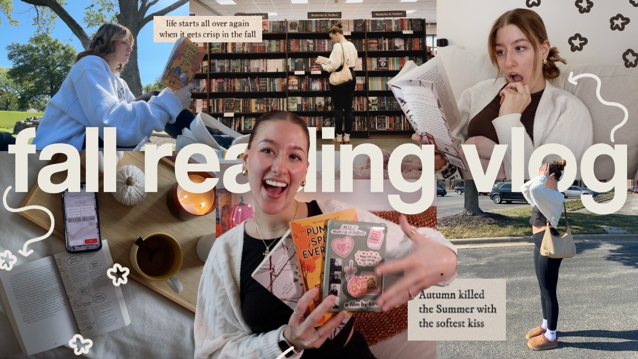 cozy fall reading vlog 🍂🕯️📖 (new romance release, popular booktok book, spoiler free!)