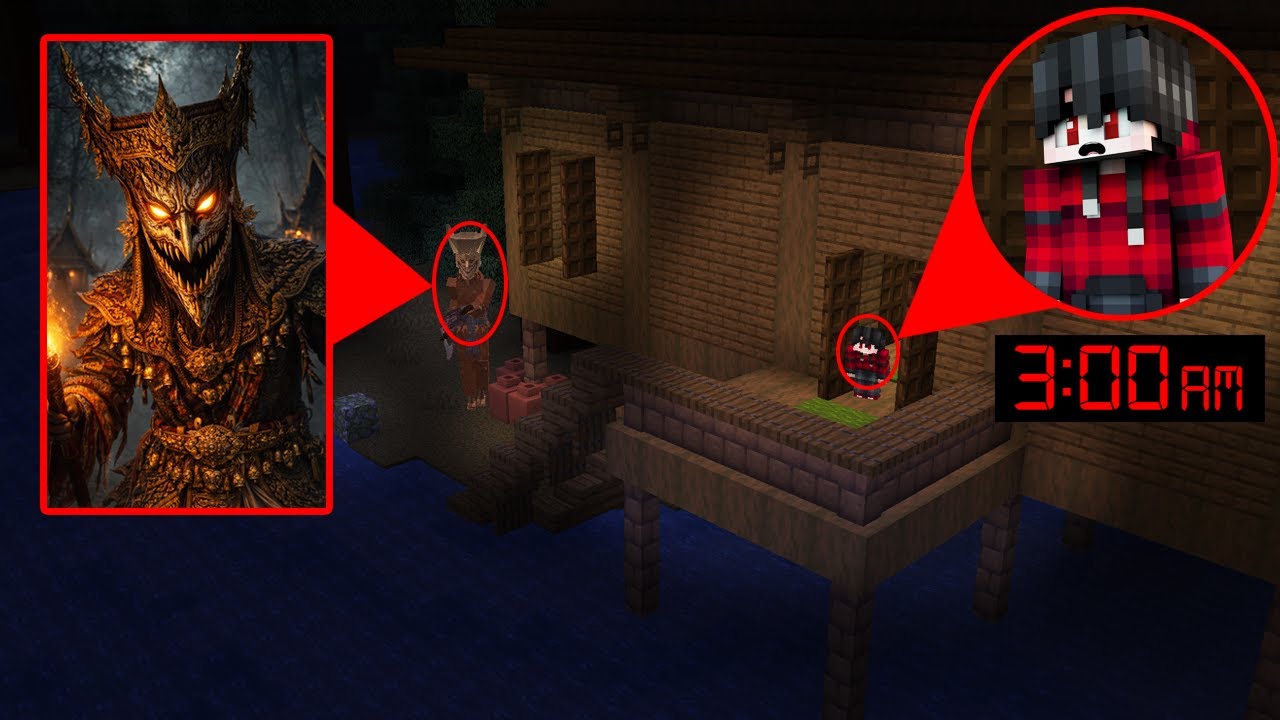 ถ้าเกิด!! ดูหนังตอนตี3 แต่กับเจอ ผีตาโขนไทย อยู่ข้างบ้านผม - (Minecraft สิ่งแปลกๆ)