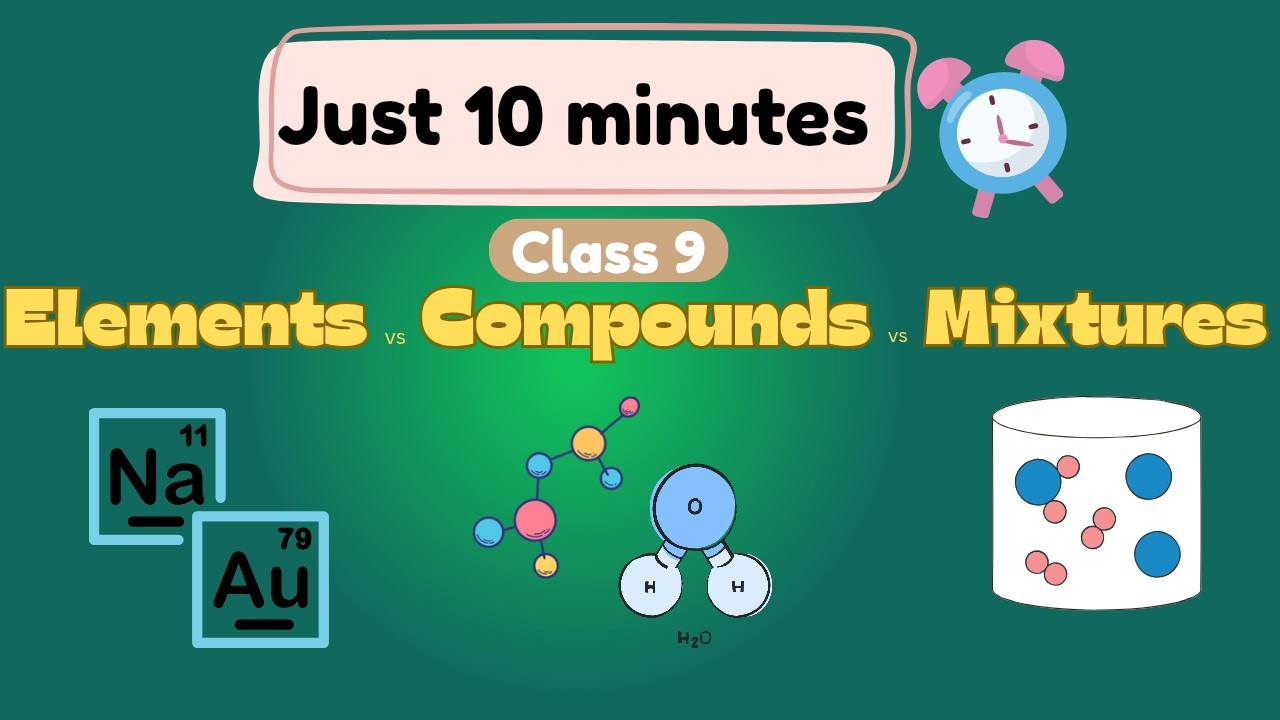 Elements, Compounds & Mixtures Explained in 10 Minutes | Class 9 Chemistry