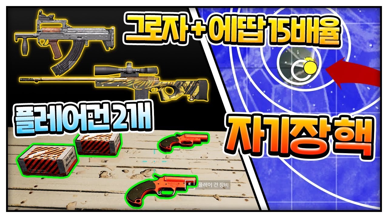 플레어건 2개 먹고 그로자+에땁 15배율에 자기장까지 레전드 ㅋㅋㅋㅋ