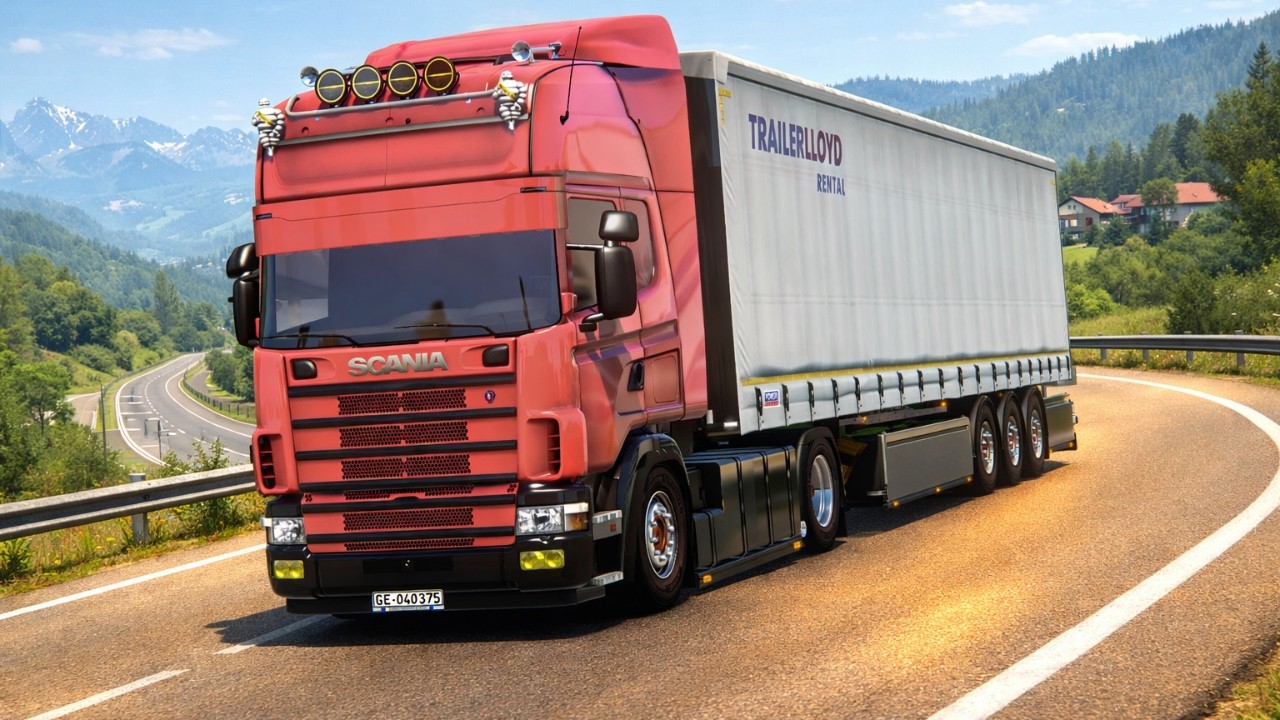 ETS2 Realistic Driving | Scania 164L 580 V8 | Geneva to Stuttgart