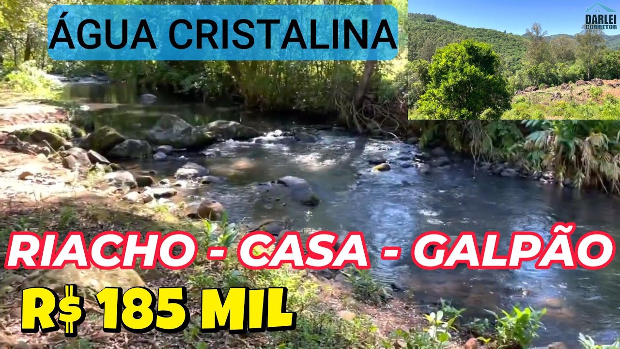 [909] CHÁCARA NO CARAÁ 1 HA , CASA, LINDO RIACHO COM ÁGUA CRISTALINA, FRUTÍFERAS, GALPÃO R$ 185 MIL