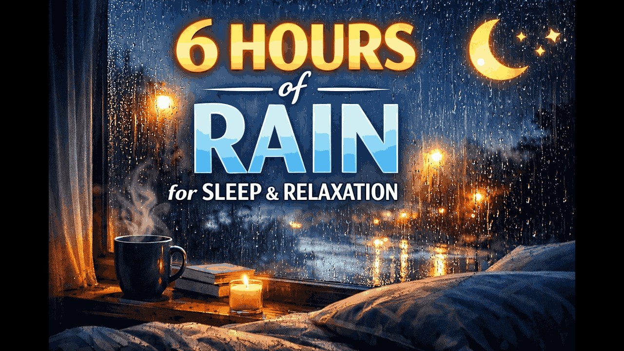 6 hours of rain sounds for deep sleep and relaxation. 🌧️