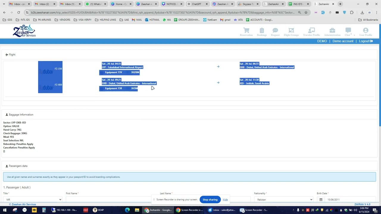 Flydubai booking