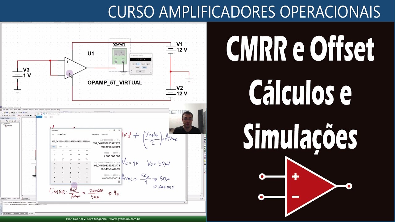 #26 Mais sobre CMRR e offset com cálculos e simulação no Multisim