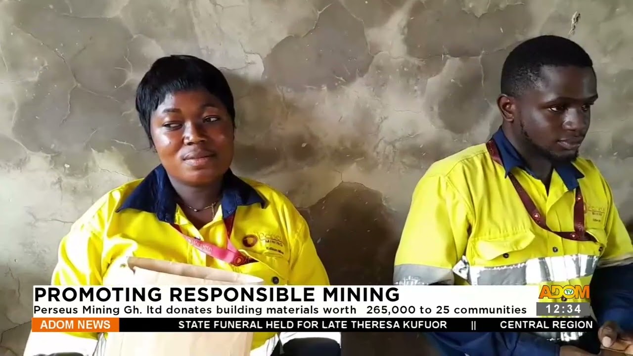 Promoting Responsible Mining: Perseus Mining Gh. Ltd donates building materials worth 265,000