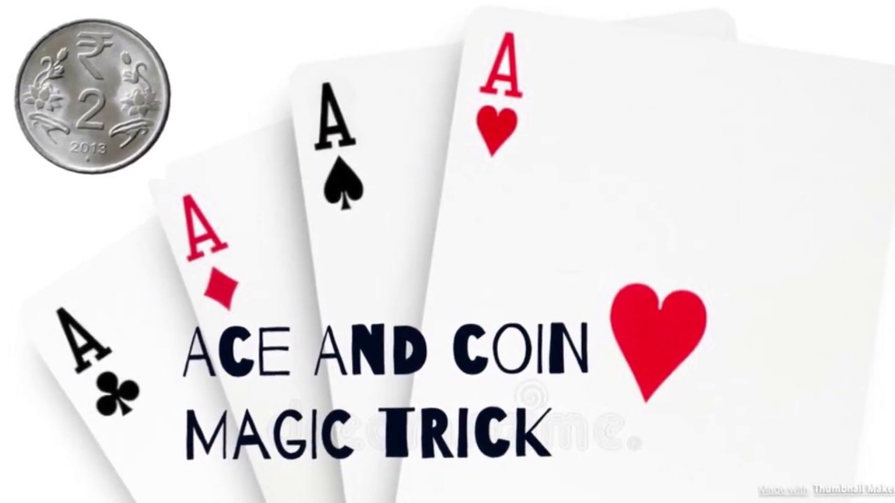 Latest 2018 coin and ace magic trick secret tutorial