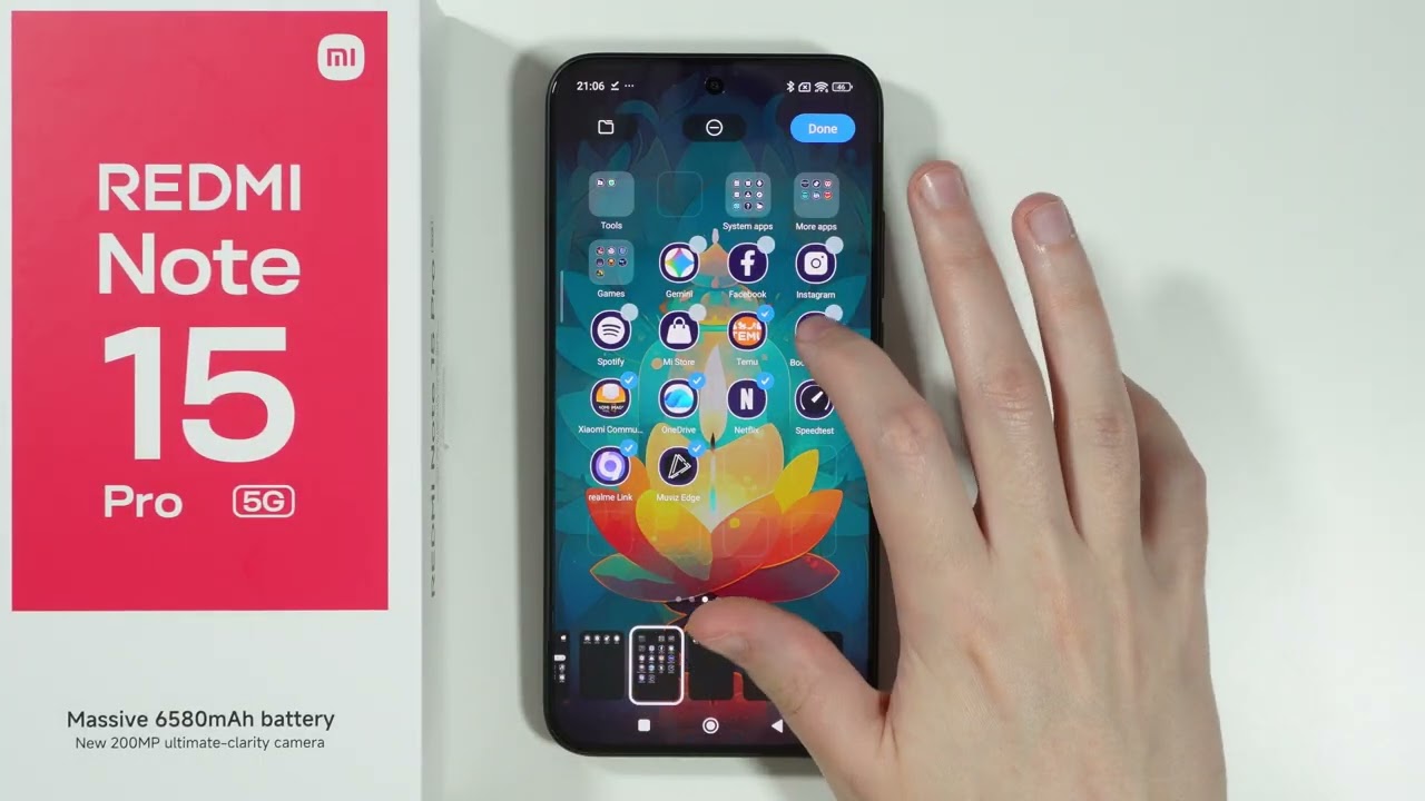 Redmi Note 15 Pro/Pro+ 5G: Как создать папку на главном экране