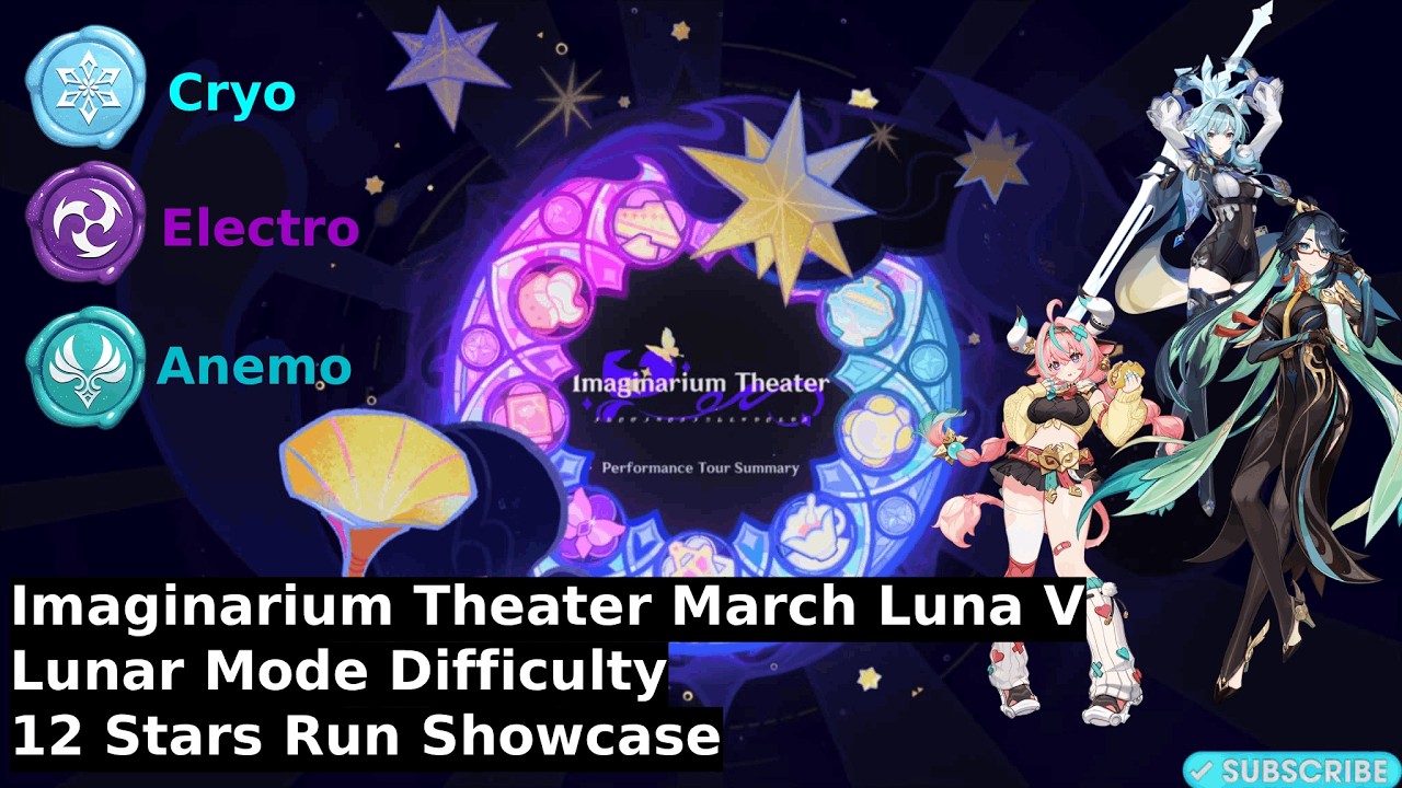 Imaginarium Theater Lunar Mode Full 12 Star Run Luna V March : Cryo, Electro, Anemo