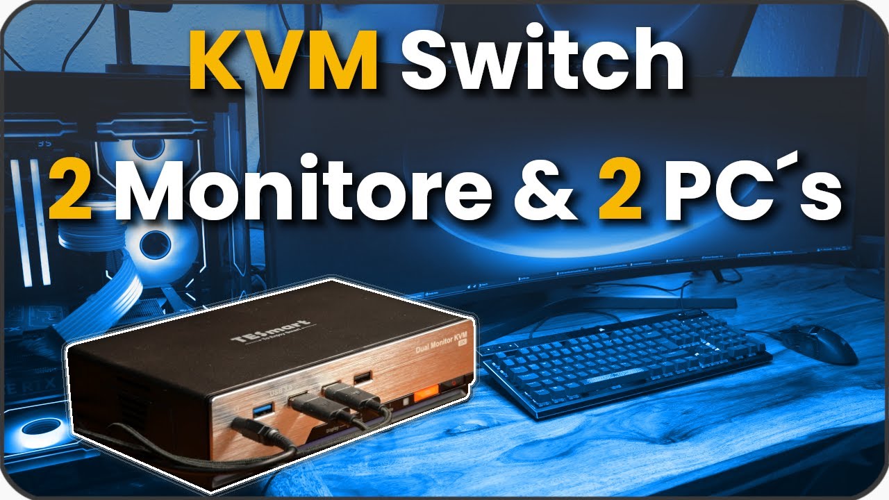 KVM Switch 2 Monitore 2 PCs eine Tastatur und Maus