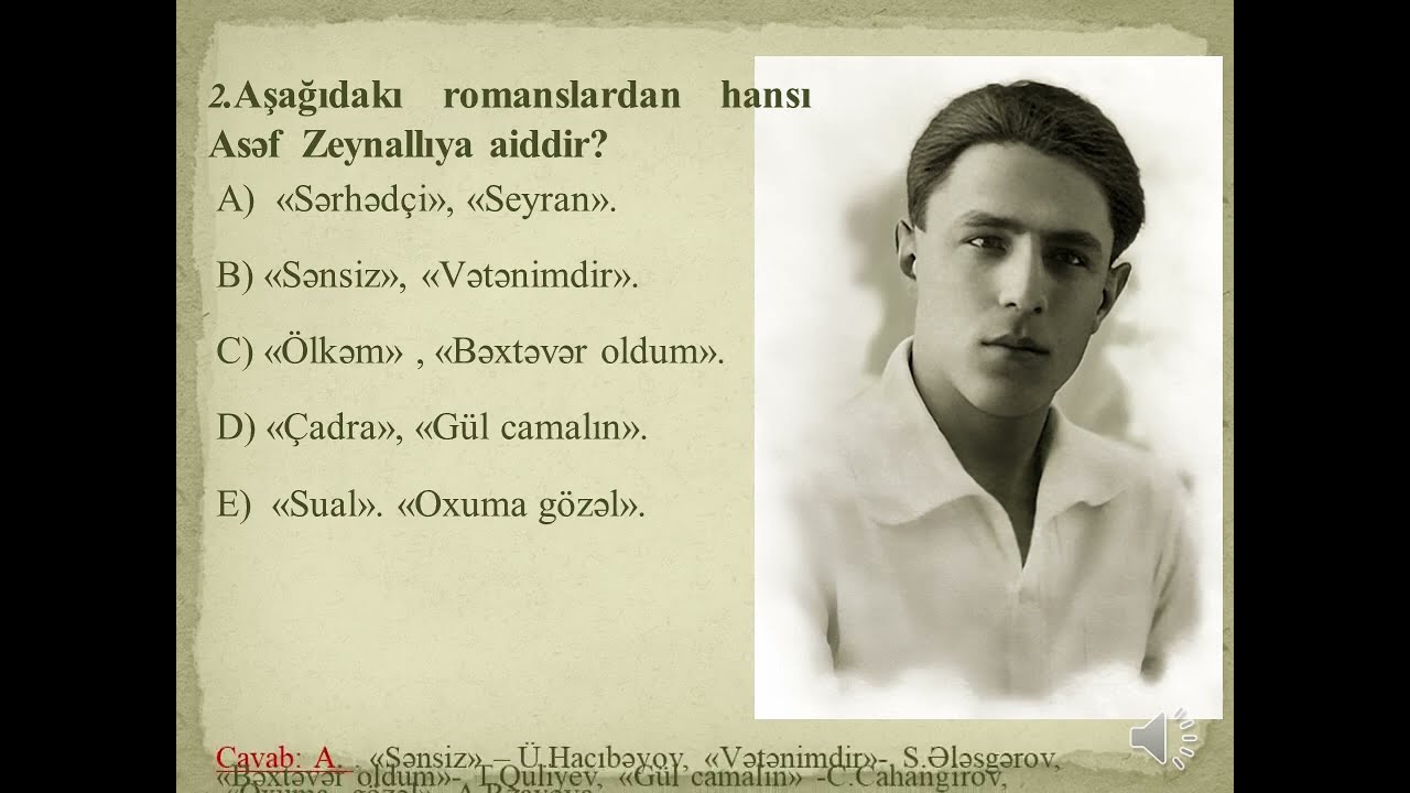 Azərbaycan Musiqi tarixinə aid testlər
