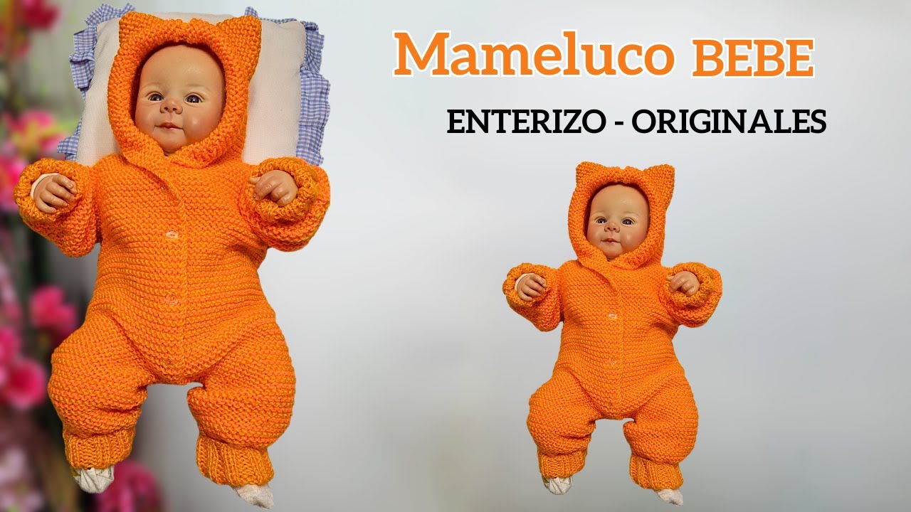 Ropas Originales y únicas para BEBE REBORN a Dos Agujas – Mameluco Enterizo con Orejitas para Bebe