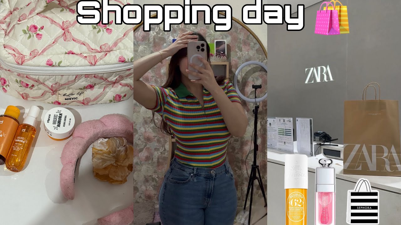VLOG |shopping day 🛍️ & Grwm to go 🎀 وريتكم مشترياتي الكيوت ❤️وجدت معاكم راسي بدلنا الجو 😍