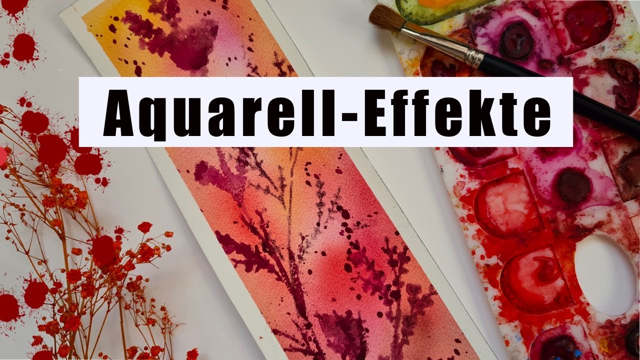 Aquarell-Experimente mit Schablonen