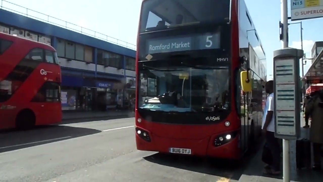 MCV EvoSeti VolvoB5LH Go Ahead London Blue Triangle MHV1 BU16OYJ Route 5 Arriving at Barking Station