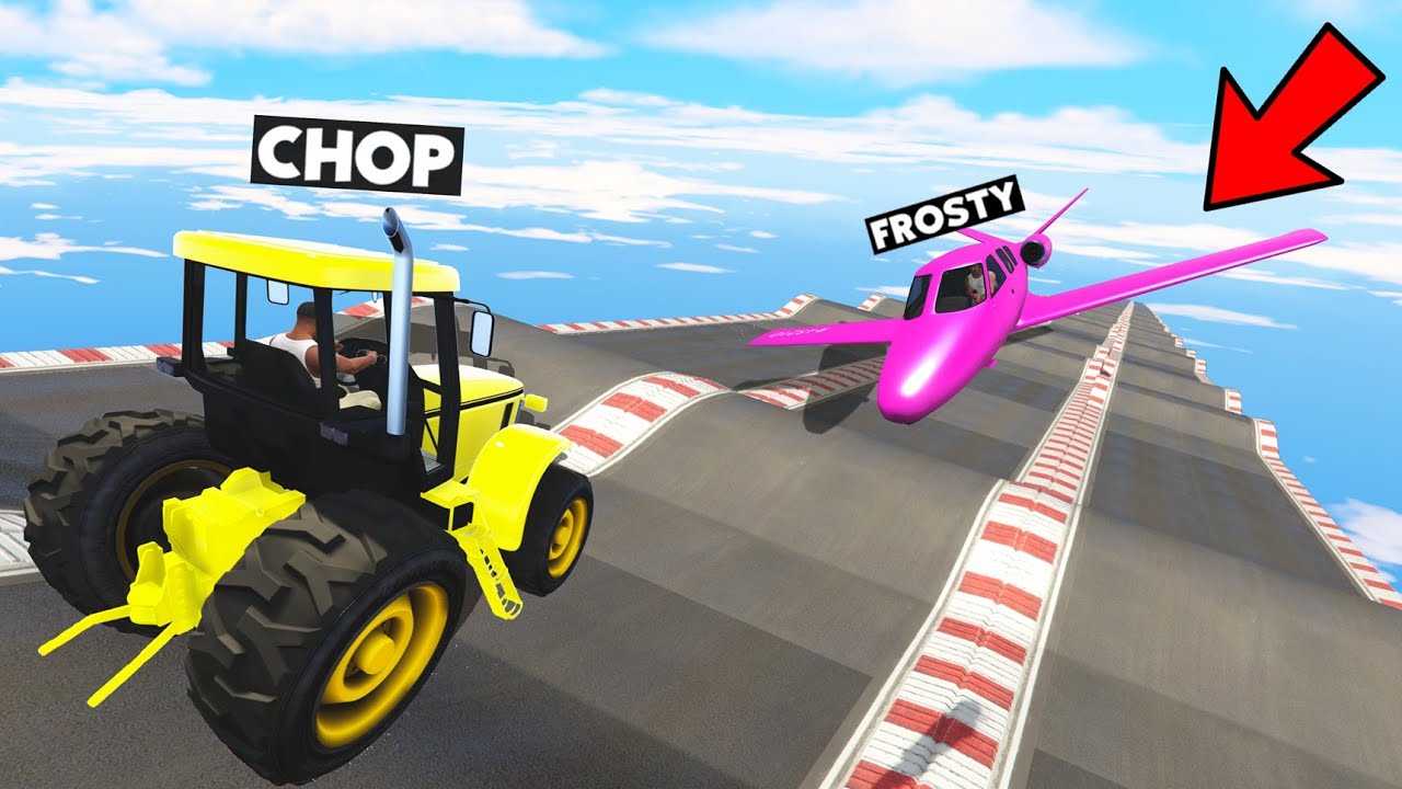 NOOB CHOP GOT TROLLED BY FROSTY IN THIS MEGA RAMP GTA 5 CHALLENGE